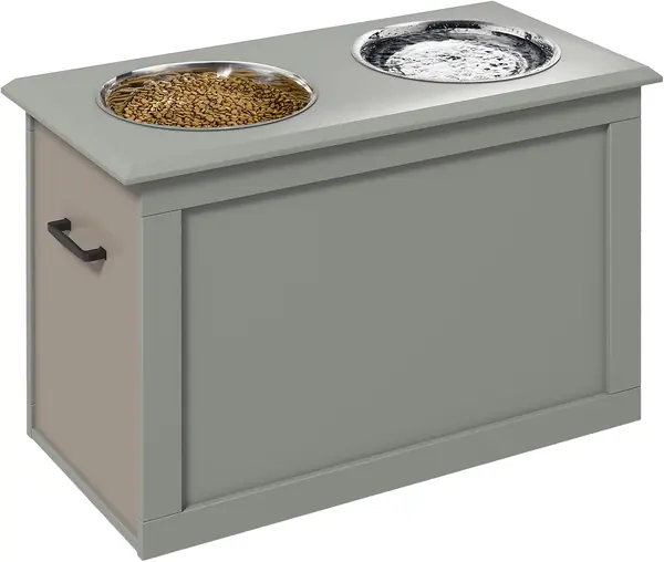 Erhöhter Hundenapf Futterstation Hunde Katzen 2 x 2000ml