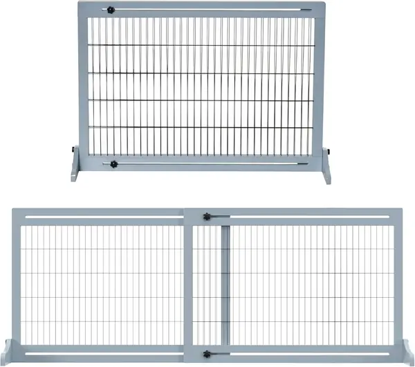 Hunde Absperrgitter aus Holz Ausziehbar104-180x36x69 cm