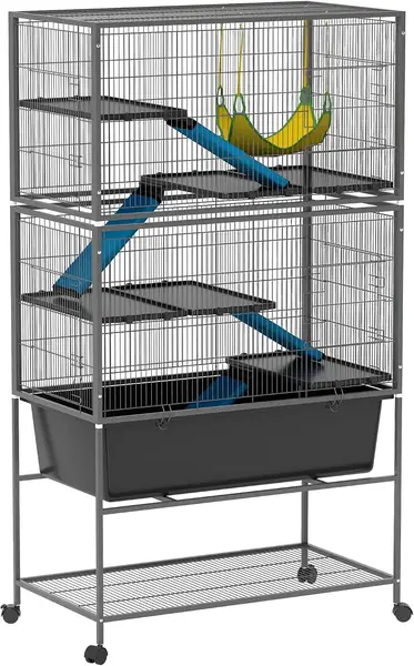 Kleintierkäfig Frettchenkäfig mit ausziehbarem Tablett