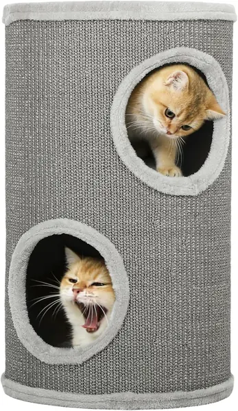 Kratztonne mit 2 Höhlen für 1-2 Katzen 60 cm Hoch Ø 35 cm