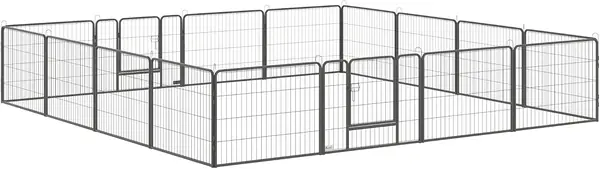 Welpenlaufstall – für drinnen und draußen, Grau